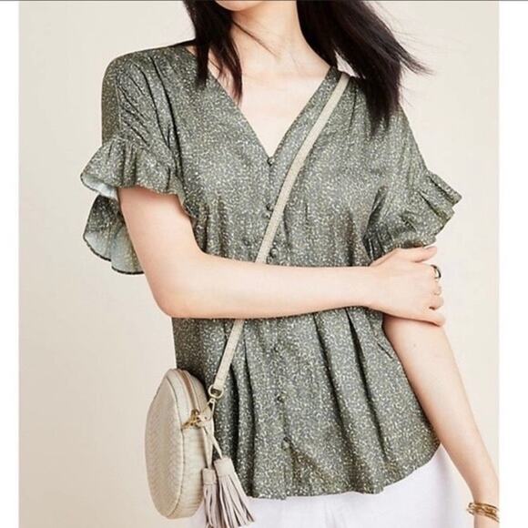 Anthropologie Dolan Blouse | Womens Peplum Top | Size M - Picture 2 of 9
